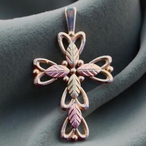 10K Coleman Co. Blackhills Gold and Rose Gold Cross Pendant